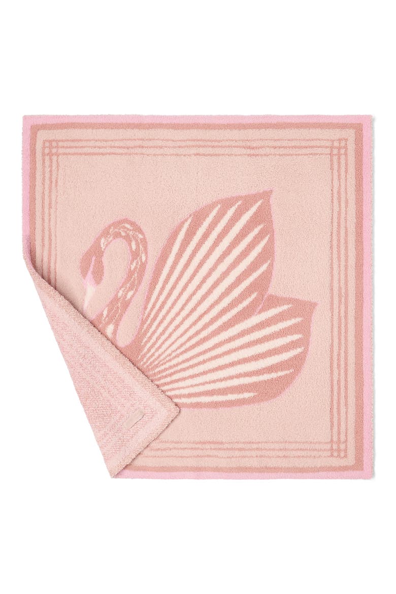 Kids' CozyChic Swan Receiving Blanket, Alternate, color, DUSTY ROSE MULTI