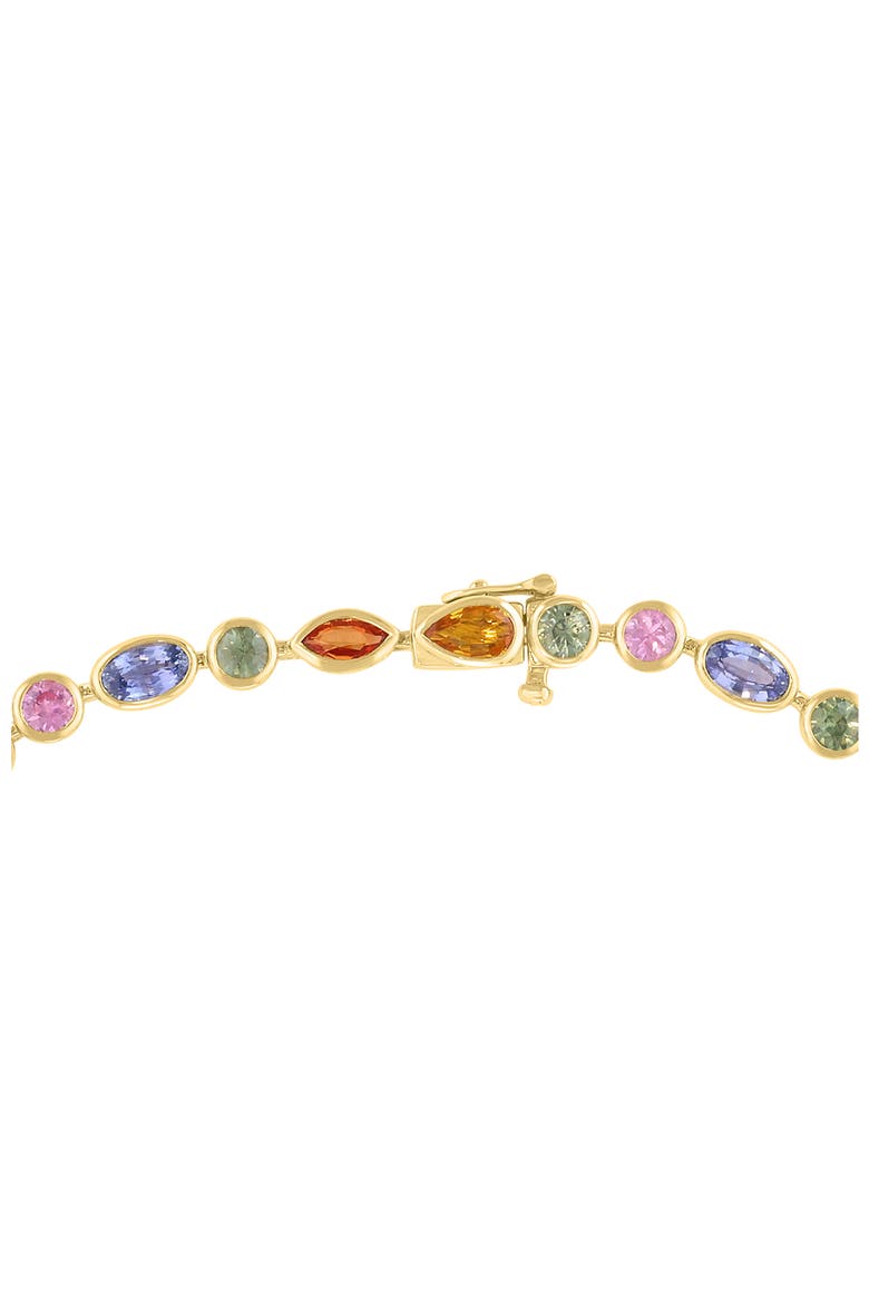 14K Gold Plated Sterling Silver Lab Grown Semiprecious Stone Bracelet, Alternate, color, GOLD