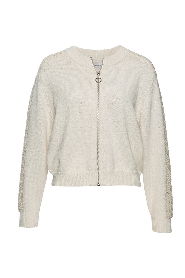Crochet Bomber Jacket, Alternate, color, Ivory