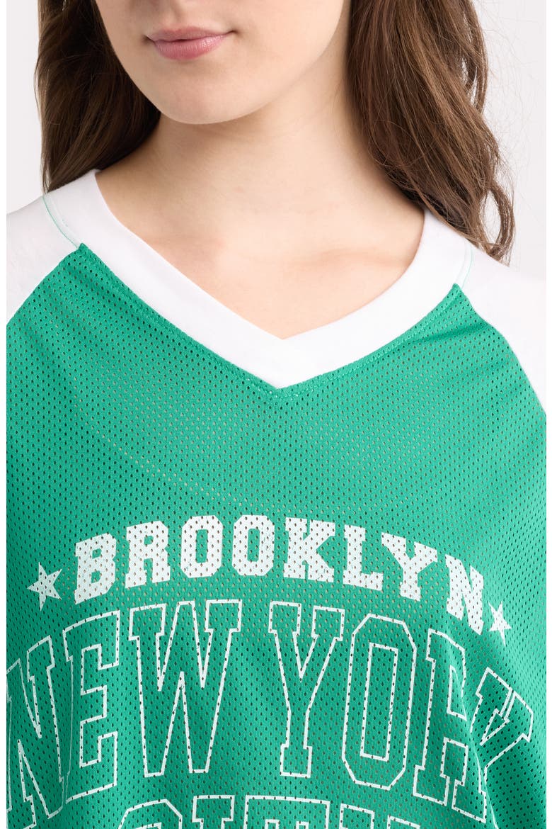 Brooklyn New York City Graphic Mesh T-Shirt, Alternate, color, GREEN