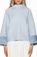 Alexia Admor Sarah Faux Fur Cuff Cable Knit Sweater