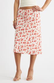 Open Edit Print Midi Skirt