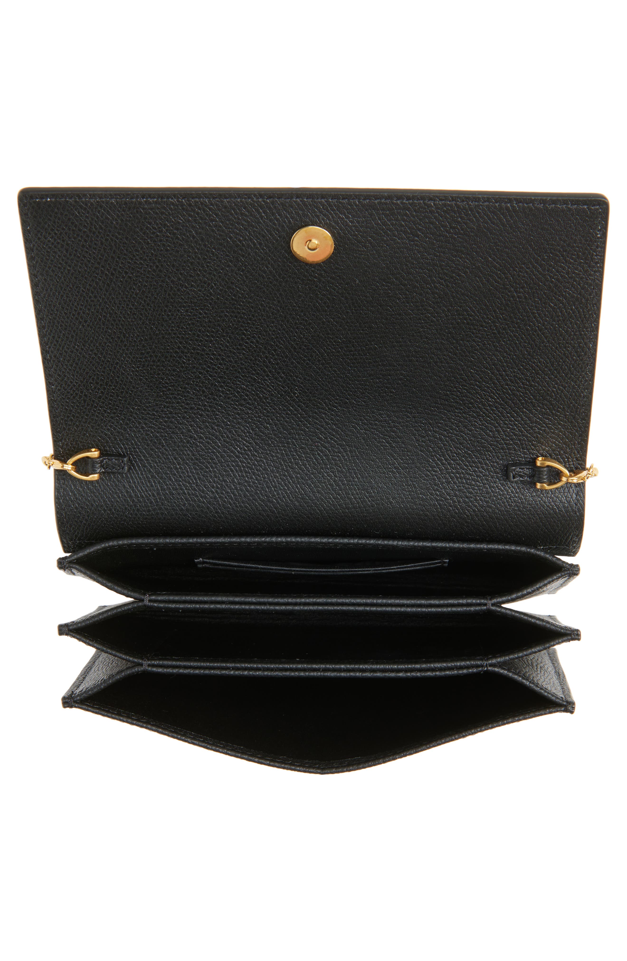 VLOGO Signature Leather Wallet on a Chain, Alternate, color, NERO