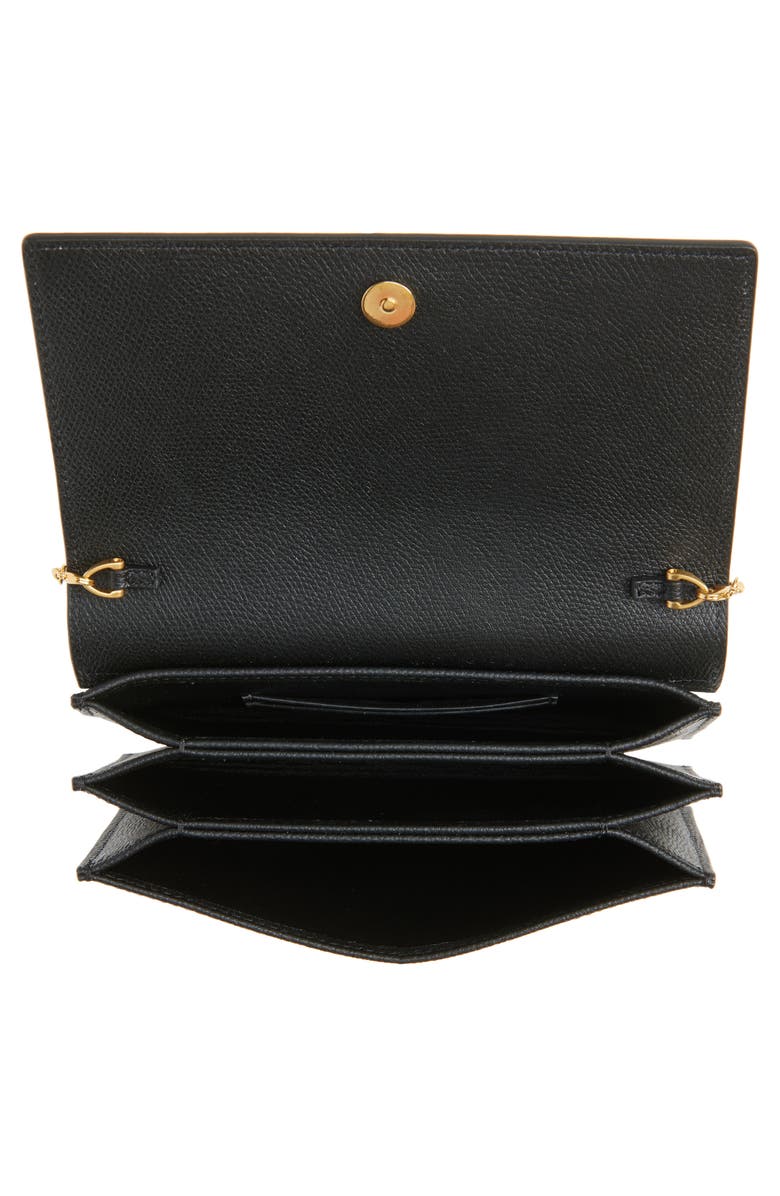 Valentino Garavani VLOGO Signature Leather Wallet on a Chain, Alternate, color, Nero