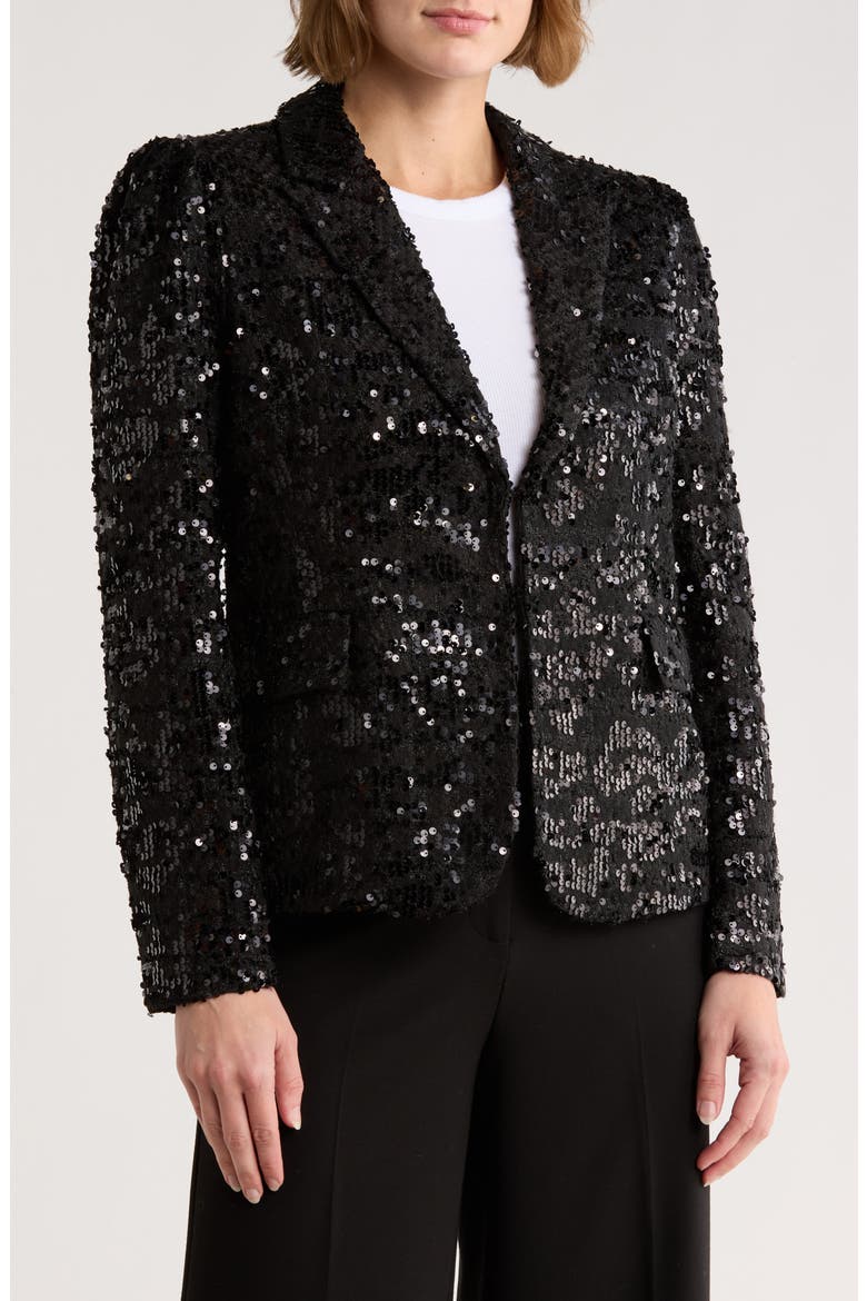 Jensen Sequin Blazer, Main, color, BLACK