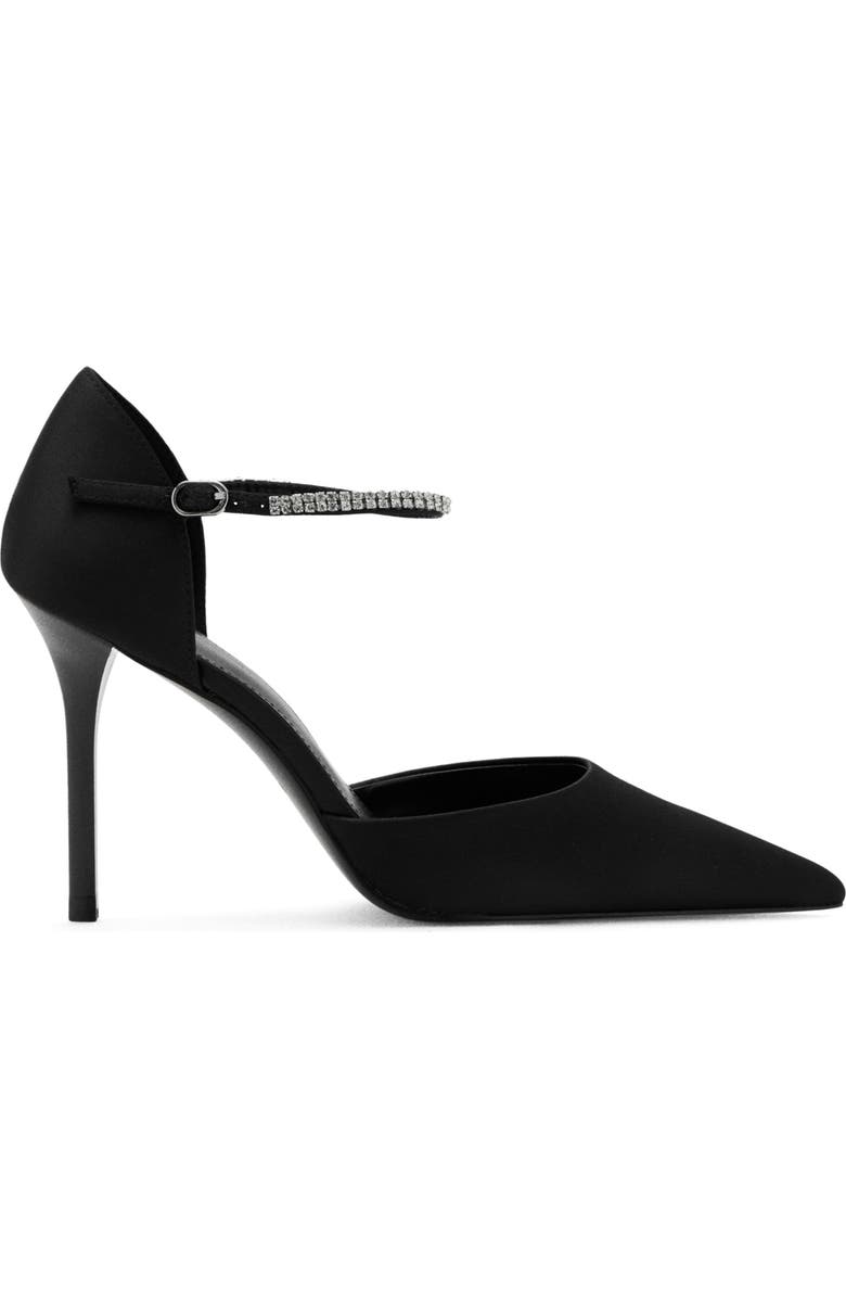 MANGO Strappy Heeled Pump with Rhinestones, Alternate, color, Black