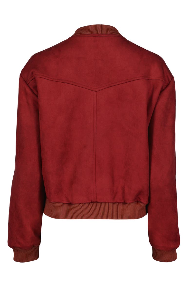 Chelsea Faux Suede Bomber, Alternate, color, Crimson
