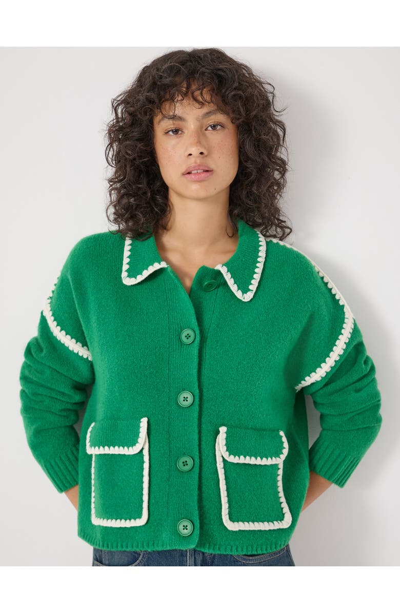 Hush Wool Blend Whipstitch Trim Shirt Jacket, Main, color, Bright Green