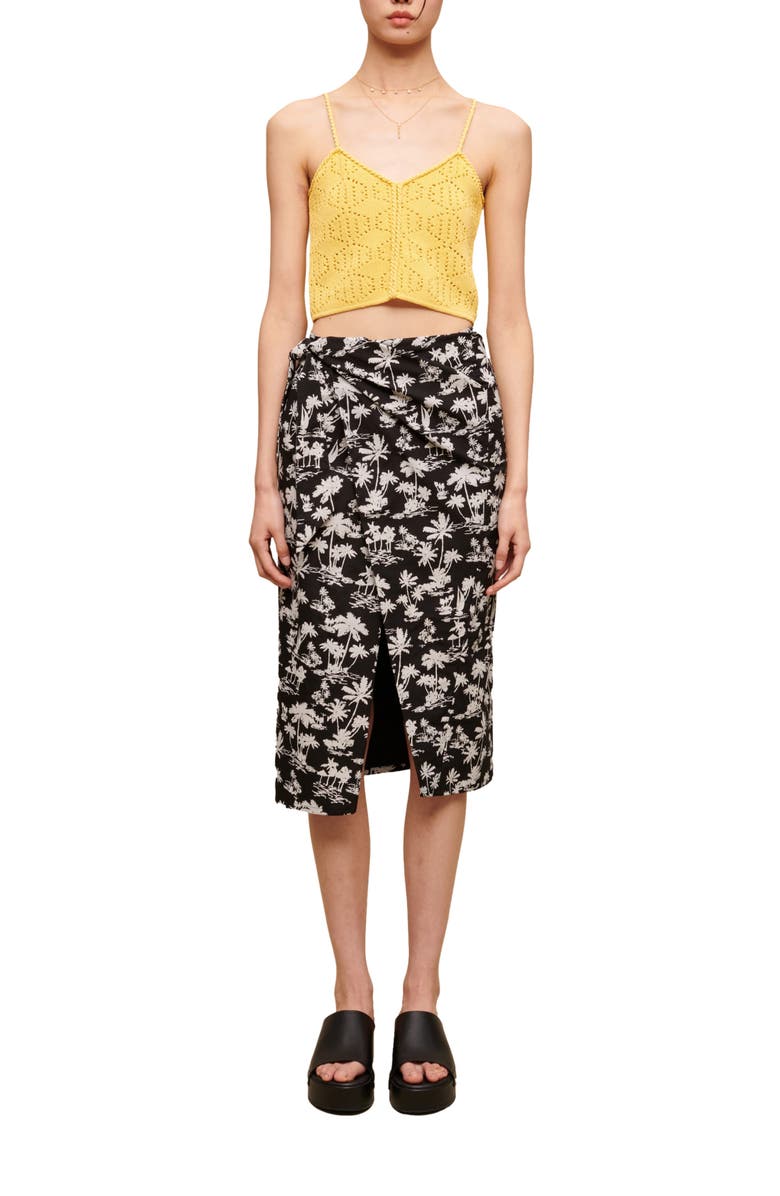 maje Madenia Open Stitch Crop Sweater Camisole, Alternate, color, Yellow