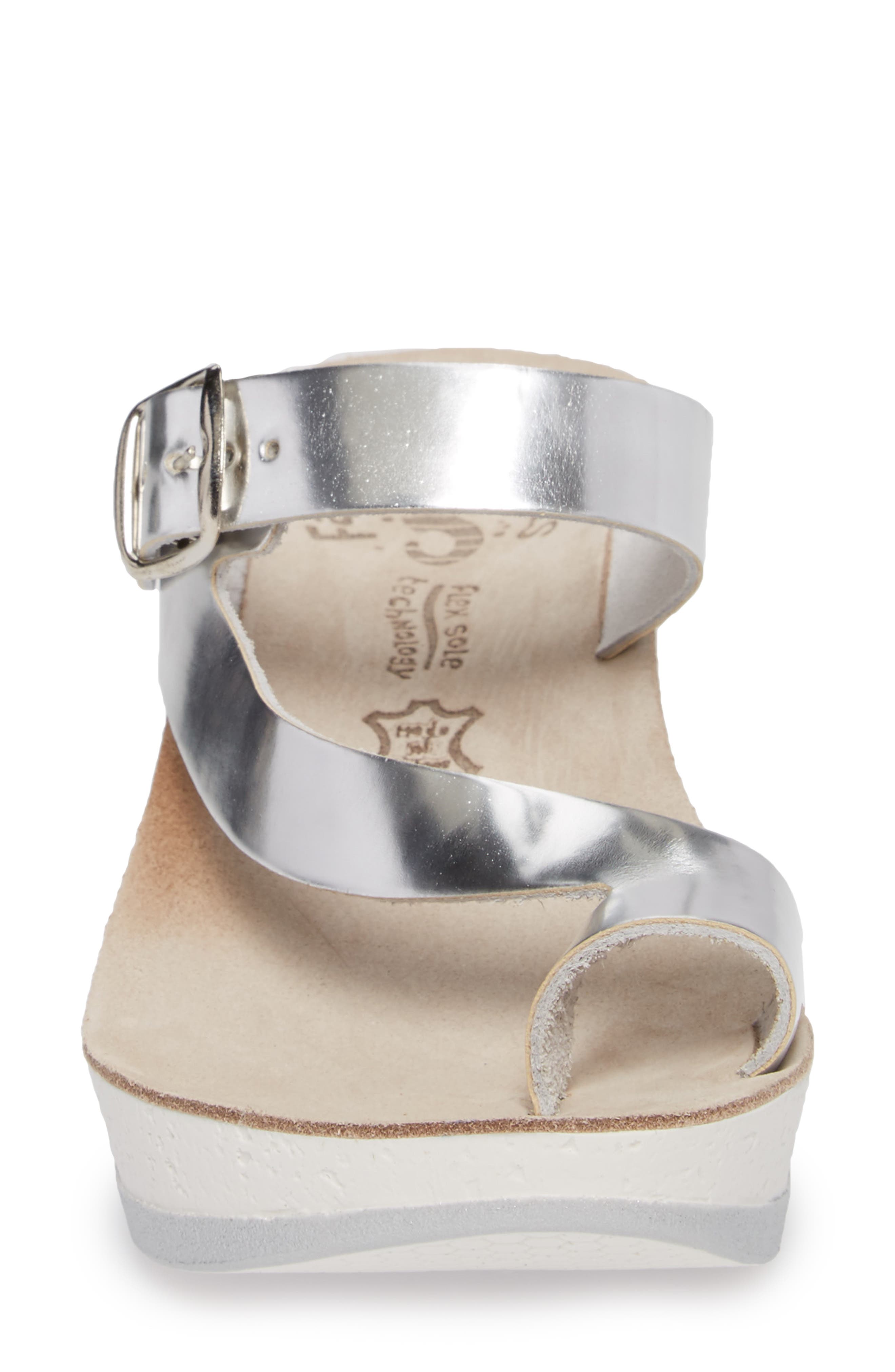 Felisa Wedge Sandal, Alternate, color, SILVER LEATHER