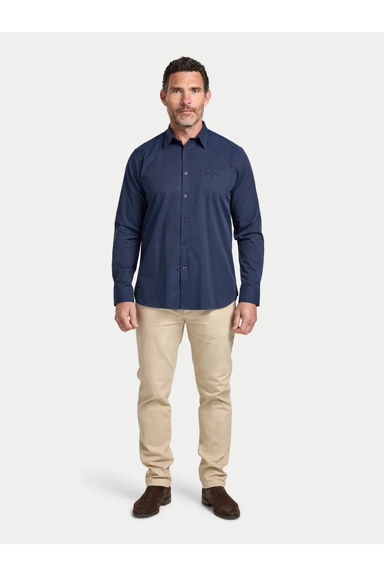 Long Sleeve Dash Dobby Cotton Shirt, Alternate, color, Navy