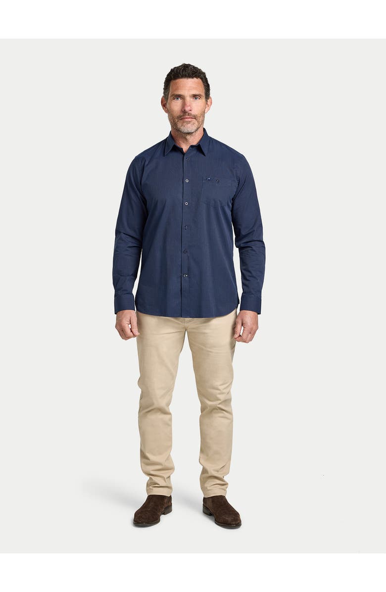 Raging Bull Long Sleeve Dash Dobby Cotton Shirt, Alternate, color, Navy