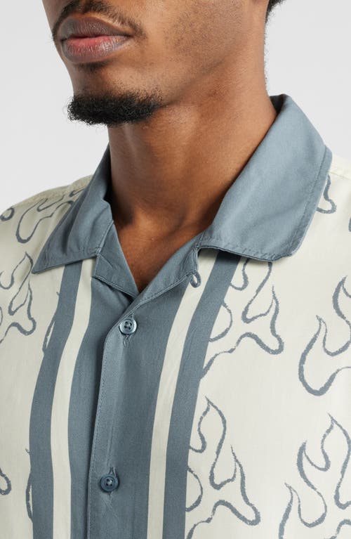 VANS VANS BLAZE PRINT BORDERED CAMP SHIRT 