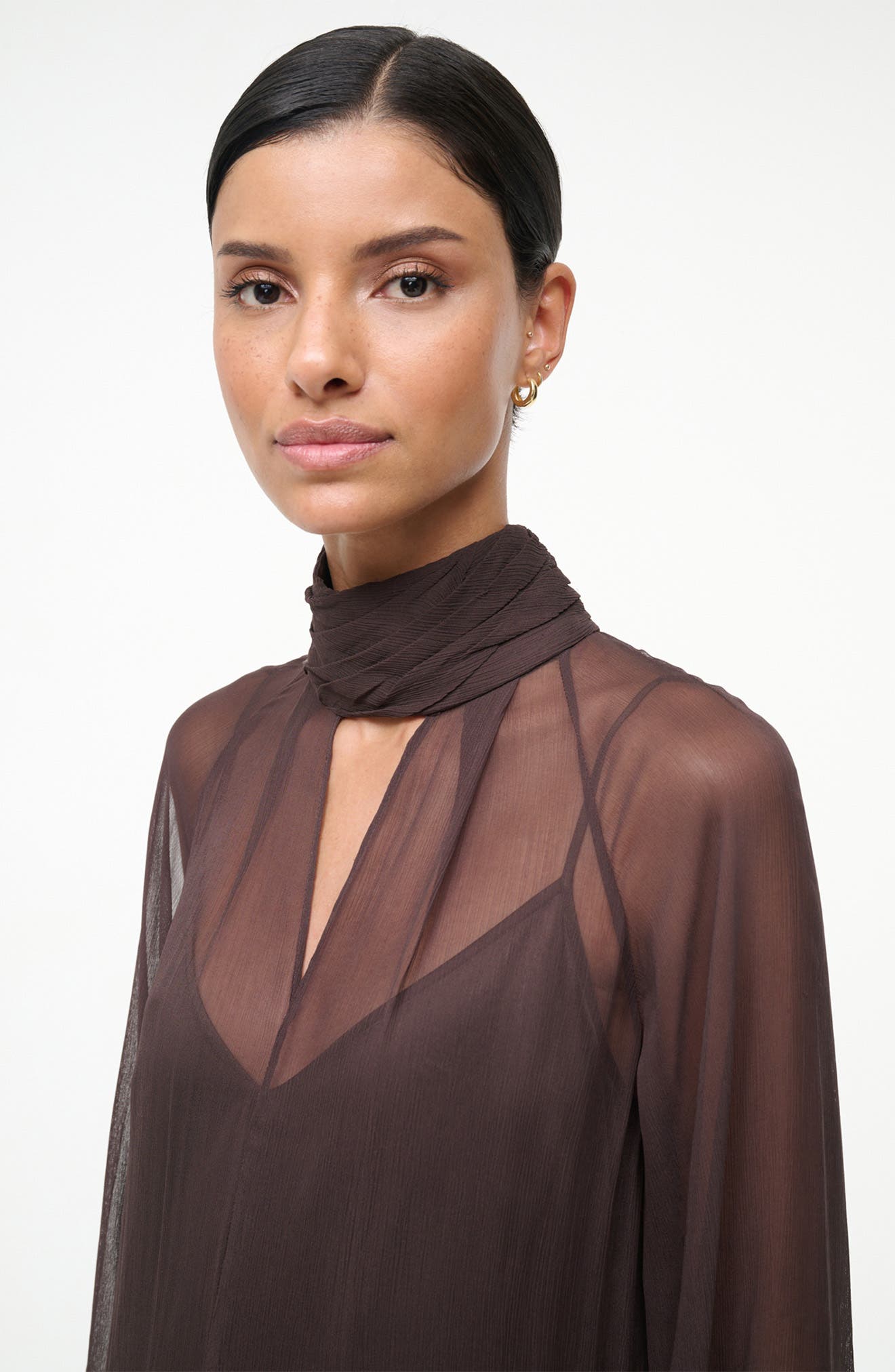 staud long sleeve dress STAUD Silhouette Long-Sleeve Maxi Dress