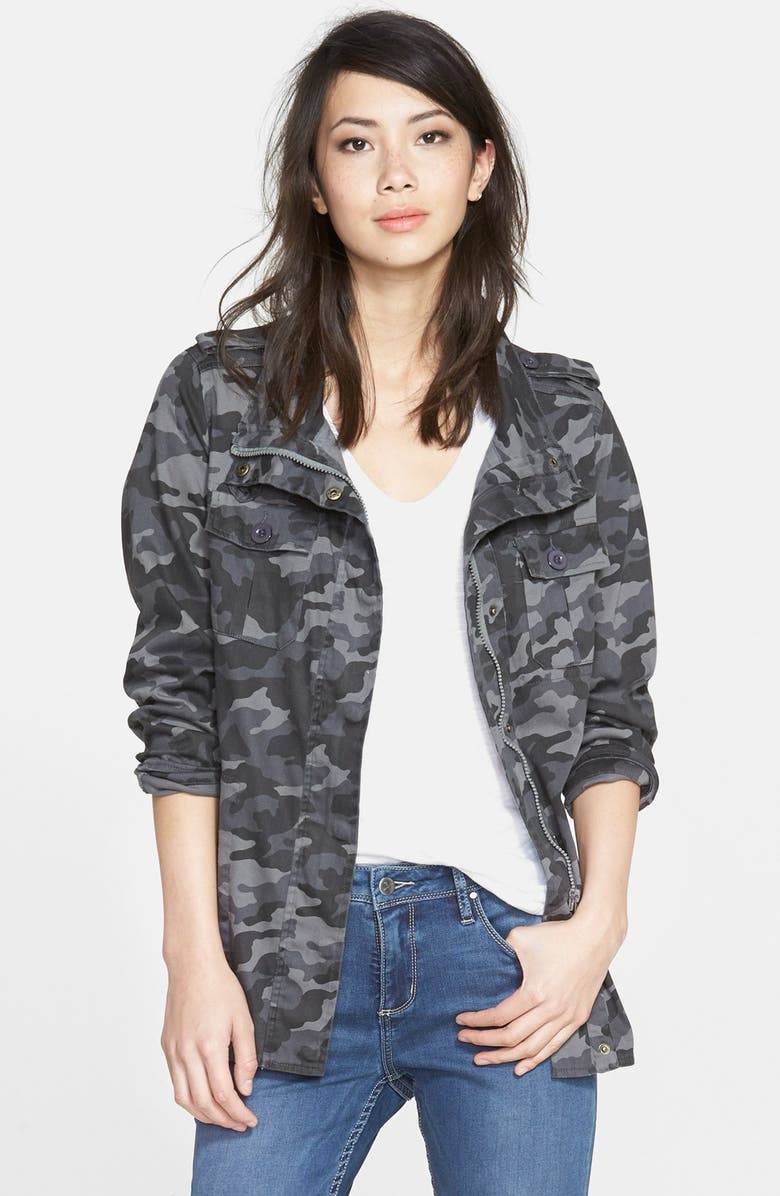Press Lightweight Stretch Cotton Military Jacket, Main, color, 