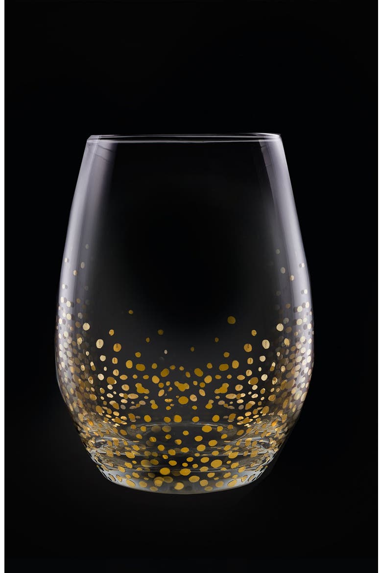American Atelier Daphne Set of 4 Stemless Wine Glasses, Alternate, color, GOLD