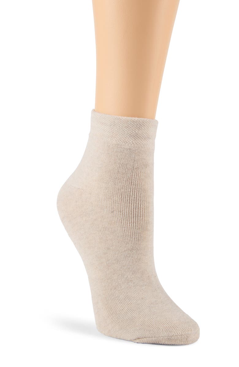 Laundry by Shelli Segal 6-Pack Full Cushion Ankle Socks, Alternate, color, Oatmeal Heather/ White