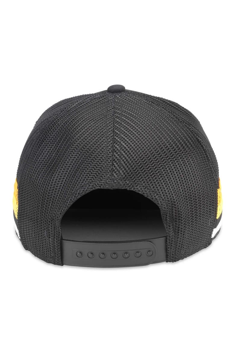 Men's American Needle Black Boston Bruins HotFoot Stripes Trucker Adjustable Hat, Alternate, color, Black