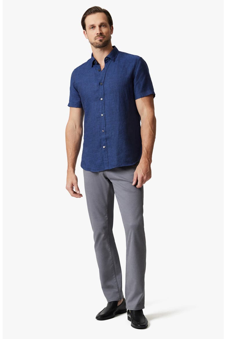 Linen Chambray Short Sleeve Button-Up Shirt, Alternate, color, INDIGO