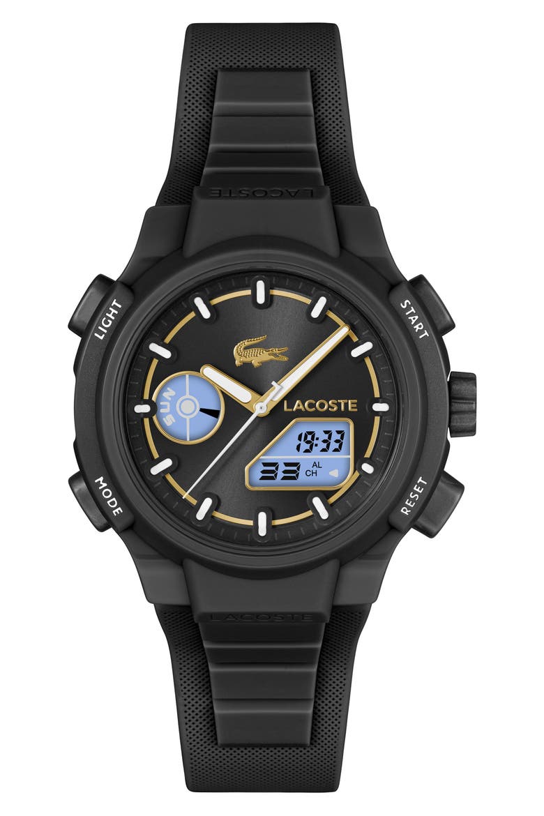 LC33 Silicone Strap Watch, 40mm, Alternate, color, BLACK