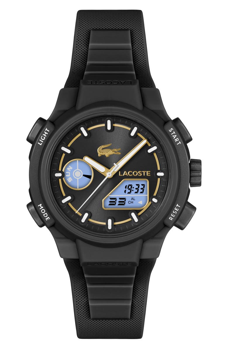 Lacoste LC33 Silicone Strap Watch, 40mm, Alternate, color, Black