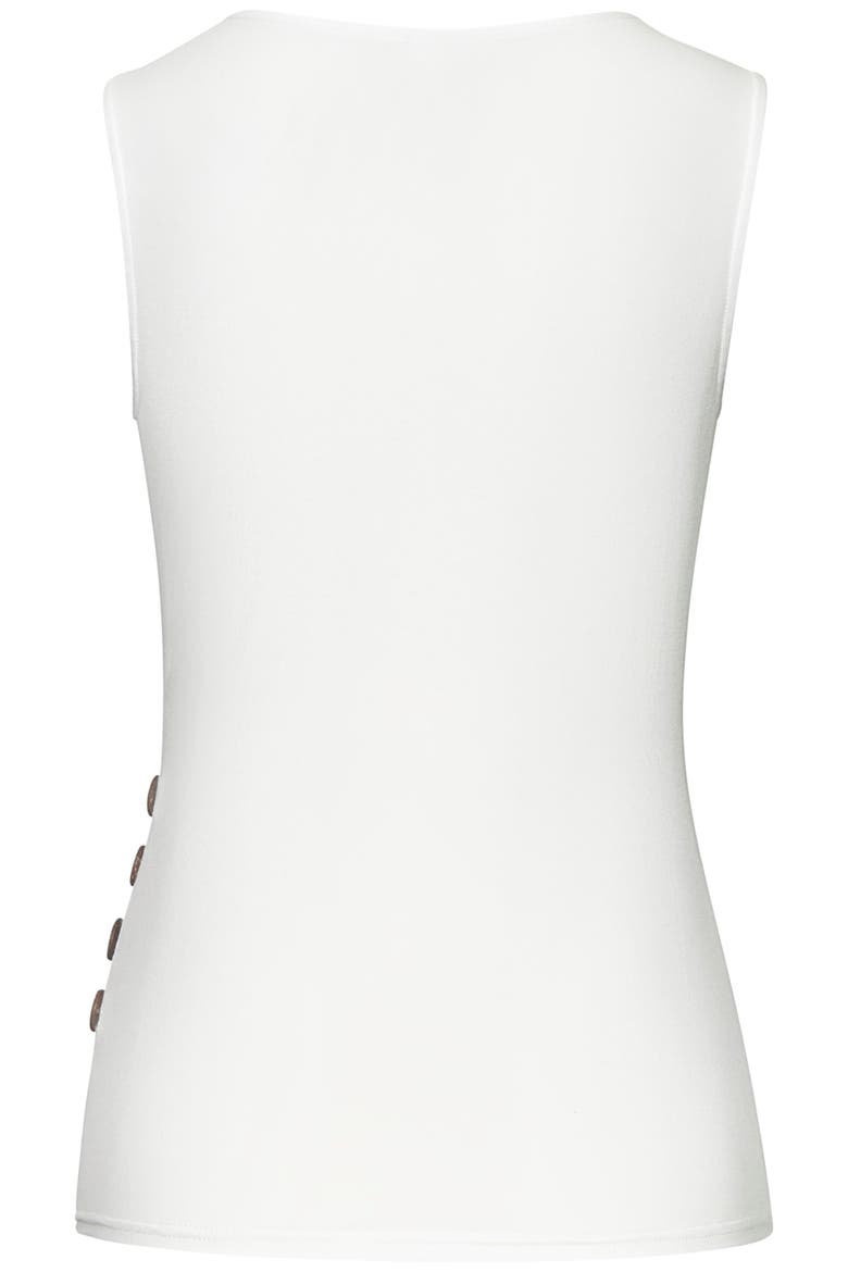 Side Button Wrap Look Top, Alternate, color, White