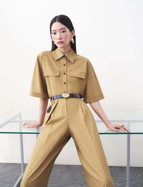 Short Sleeve Viscose Shirt with Pockets