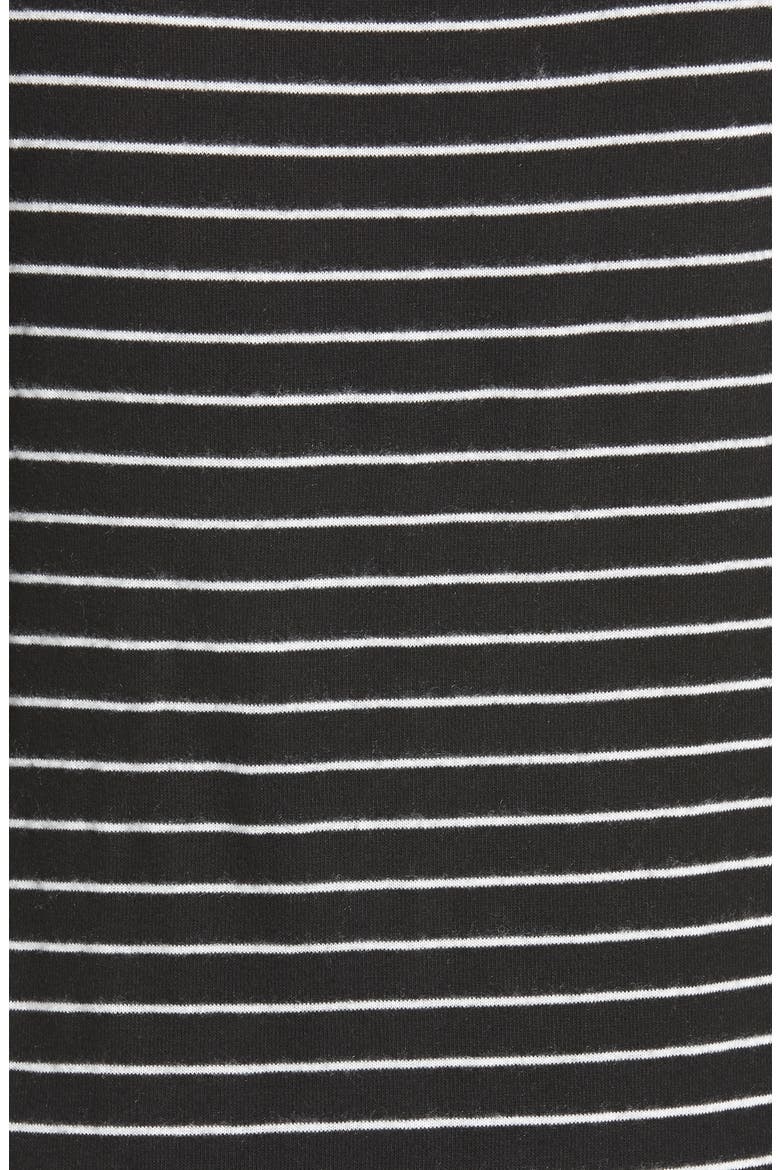Gibson x Living in Yellow Lou Tie Front Fleece Sweater (Nordstrom Exclusive), Alternate, color, BLACK/ IVORY