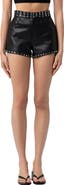 BLANKNYC The Barrow Studded Faux Leather Shorts