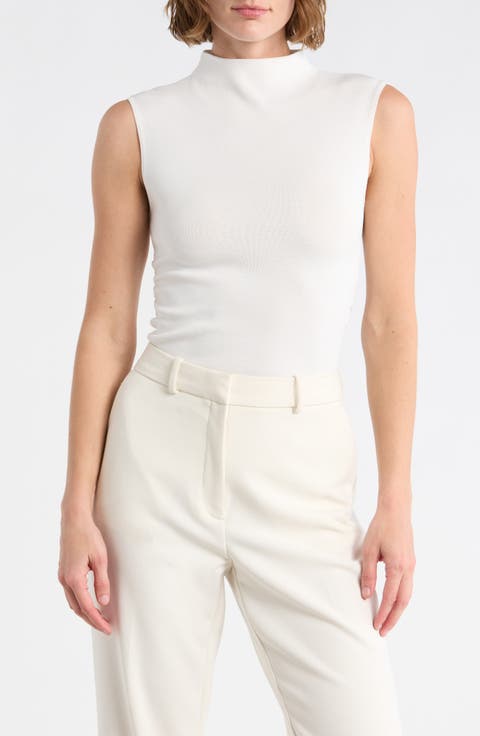 Mock Neck Ruched Tank