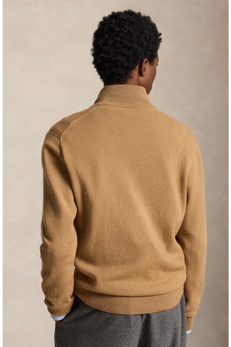 Wool Quarter Zip Sweater, Alternate, color, TAN HTHR