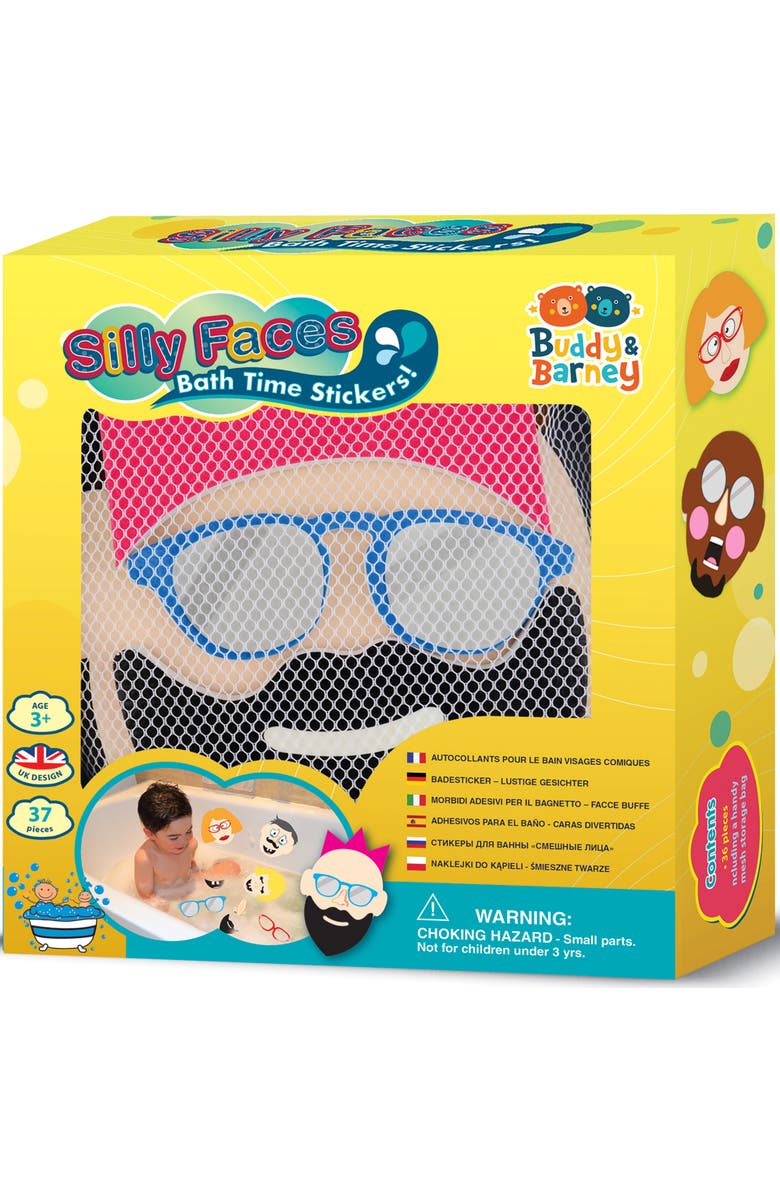 Buddy & Barney Silly Faces Bath Time Stickers, Alternate, color, Multicolored