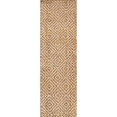 Jonathan Y Hira Hand Woven Diamond Chunky Jute Area Rug In Natural