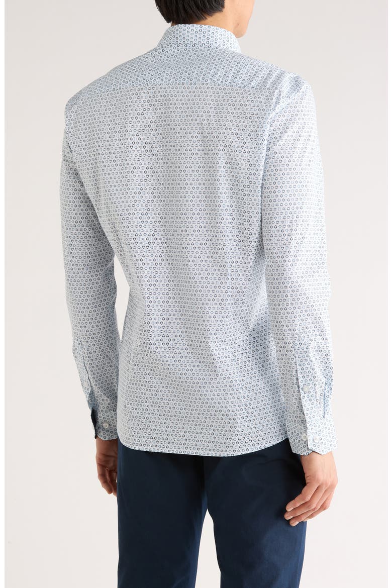 Stretch Cotton Sport Shirt, Alternate, color, BLUE/ BLUE