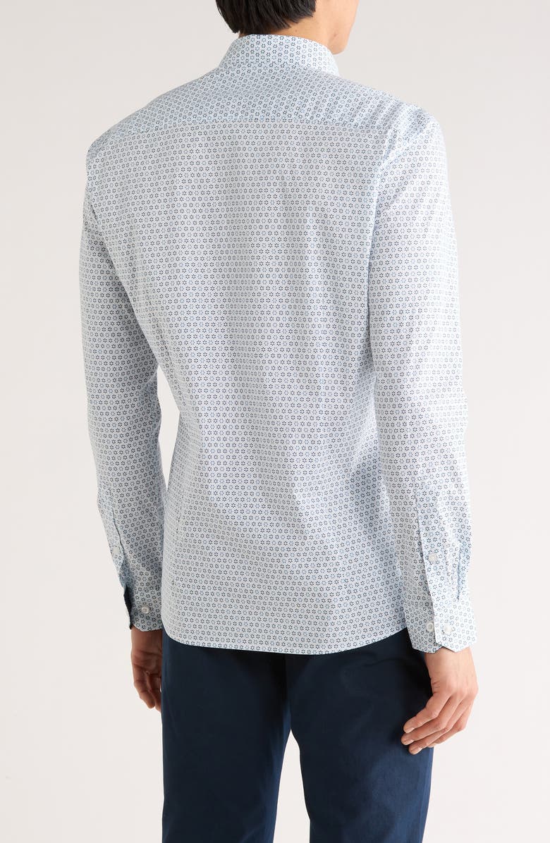 SOUL OF LONDON Stretch Cotton Sport Shirt, Alternate, color, Blue/ Blue