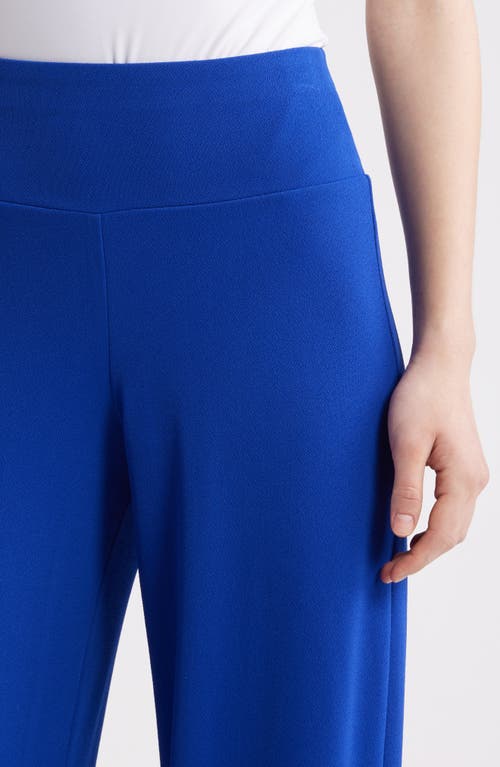 Anne Klein High Waist Pull-on Wide Leg Pants In Santorini Blue