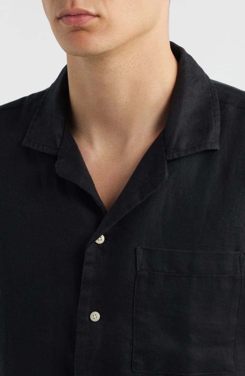 ALEX CRANE Organic Linen Camp Shirt, Alternate, color, Night
