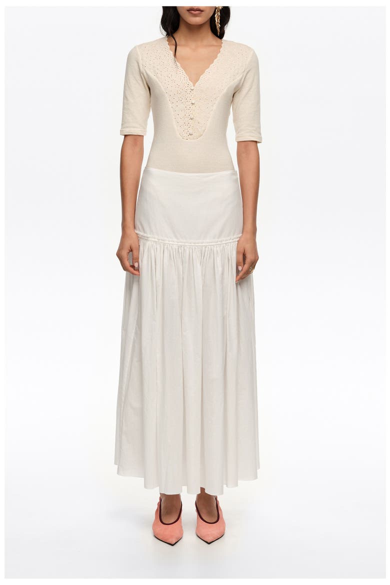 Cotton Flared Skirt, Main, color, WHITE