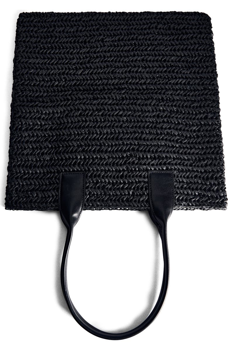 MANGO Braided Straw Shopper, Alternate, color,