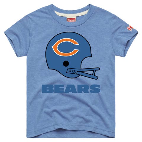 Youth Homage Light Blue Chicago Bears Big Helmet Tri-Blend T-Shirt