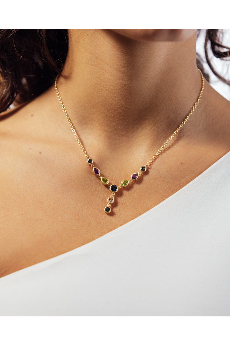 Drop Necklace Multicolor, Alternate, color, Blue-Green-Purple
