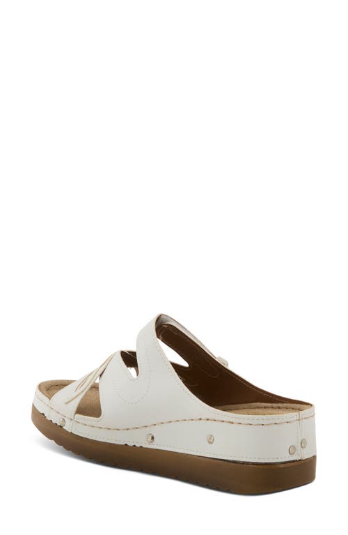 Flexus By Spring Step Cutout Slide Sandal In White