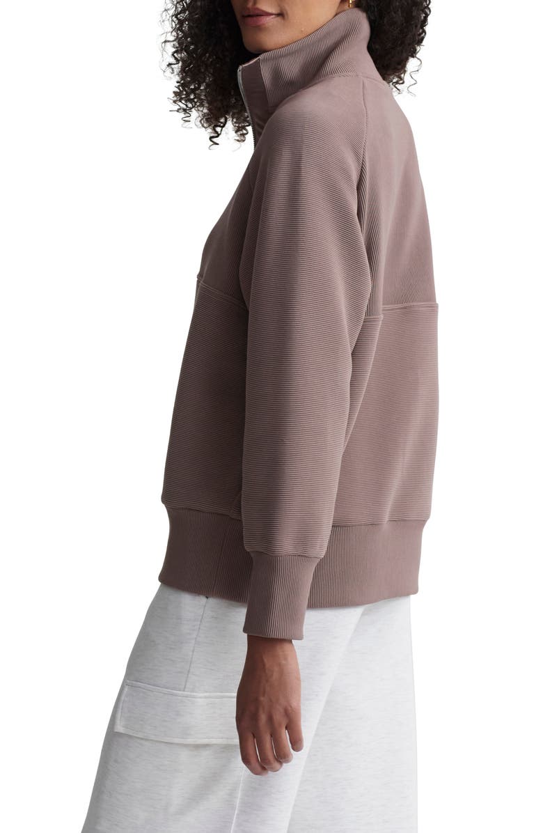 Varley Lismore Rib Half Zip Sweatshirt, Alternate, color, Taupe