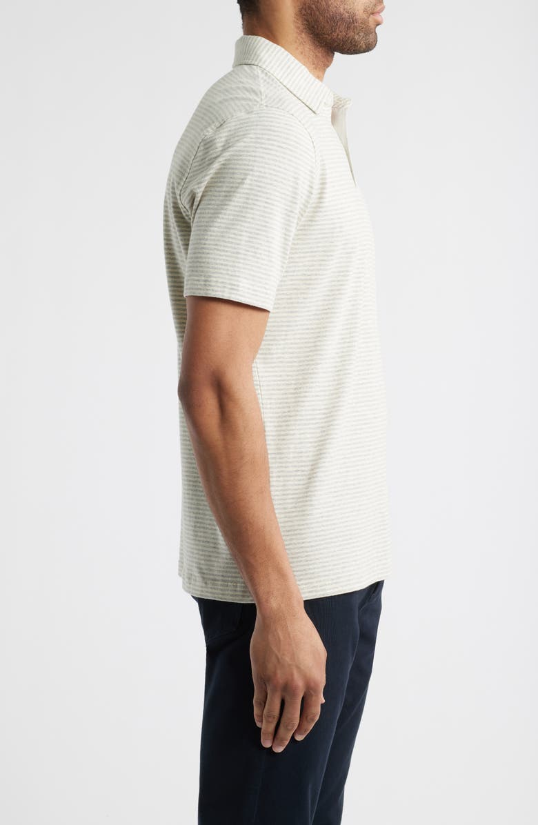 Scott Barber Stripe Linen & Cotton Polo, Alternate, color, 