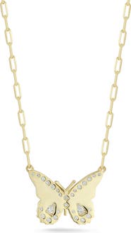 SPHERA MILANO Sterling Silver & CZ Butterfly Pendant Necklace