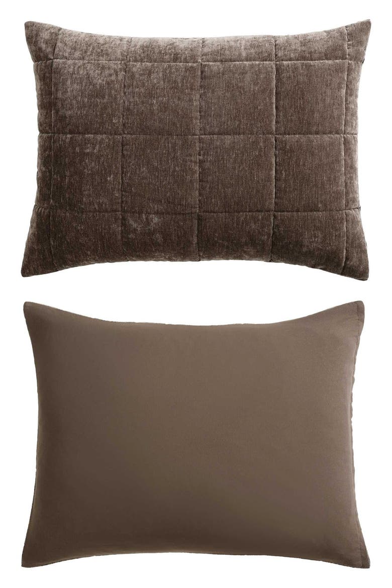 Chenille Box Quilt Set, Alternate, color, CHOCOLATE BROWN