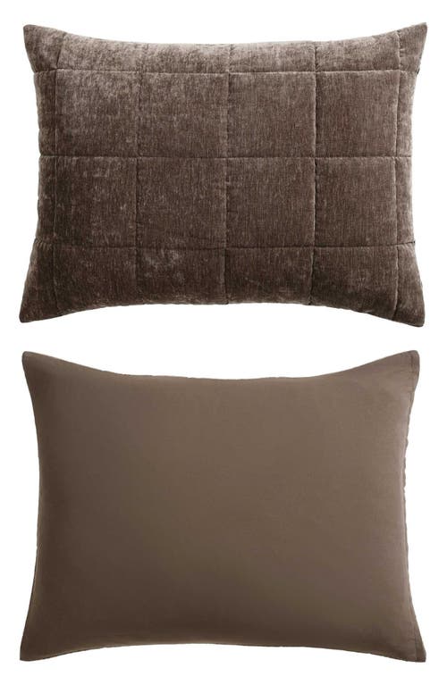 Vera Wang Chenille Box Quilt Set In Chocolate Brown