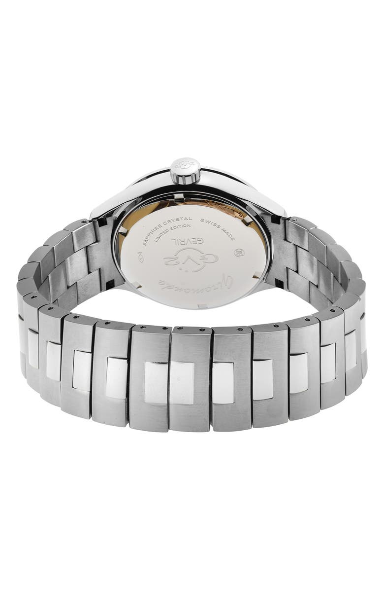 GEVRIL Men's Giromondo Silver Dial Bracelet Watch, 40mm, Alternate, color, Stainless Steel