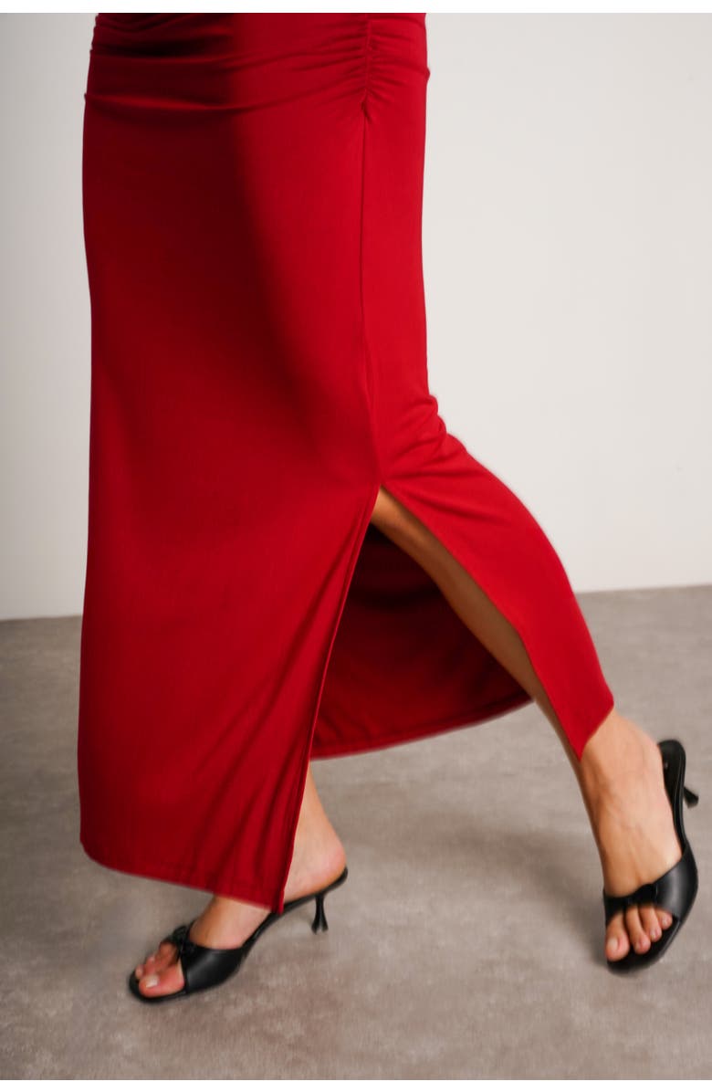 Nom Maternity Curve Long Sleeve Maternity Maxi Dress, Alternate, color, Merlot