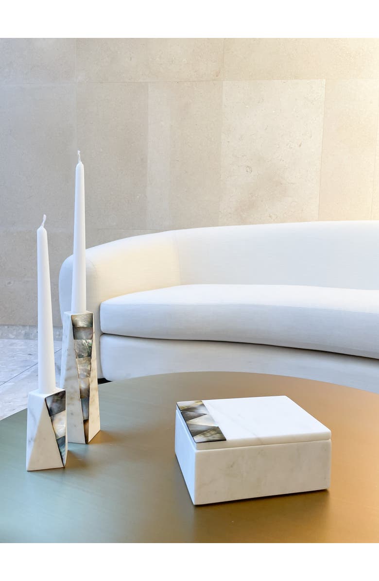 Anaya Marble Grey Pearl Candle Holders, Alternate, color, 